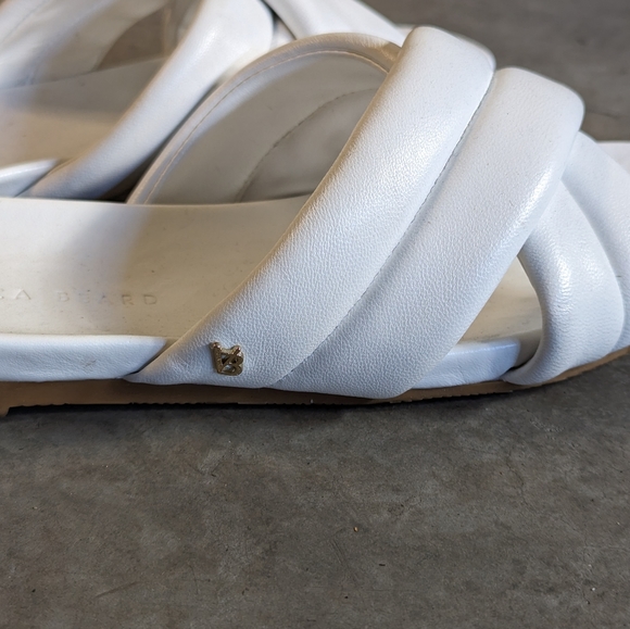 Veronica Beard white leather slides W8 - Picture 4 of 5